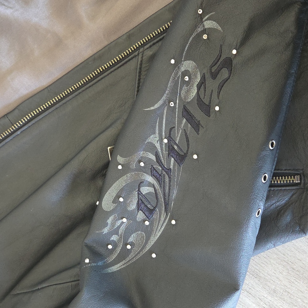 Women's Harley- Davidson Wicked Willie G Skull Genuine Leather Size S. Swarvoski - Picture 15 of 16